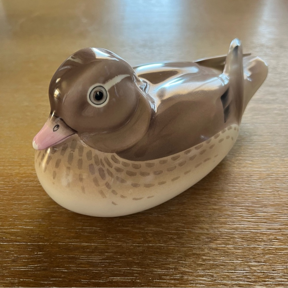 Noritake Nippon Toki Kaisha Japan Bone China Mandarin Duck figurine -Vintage